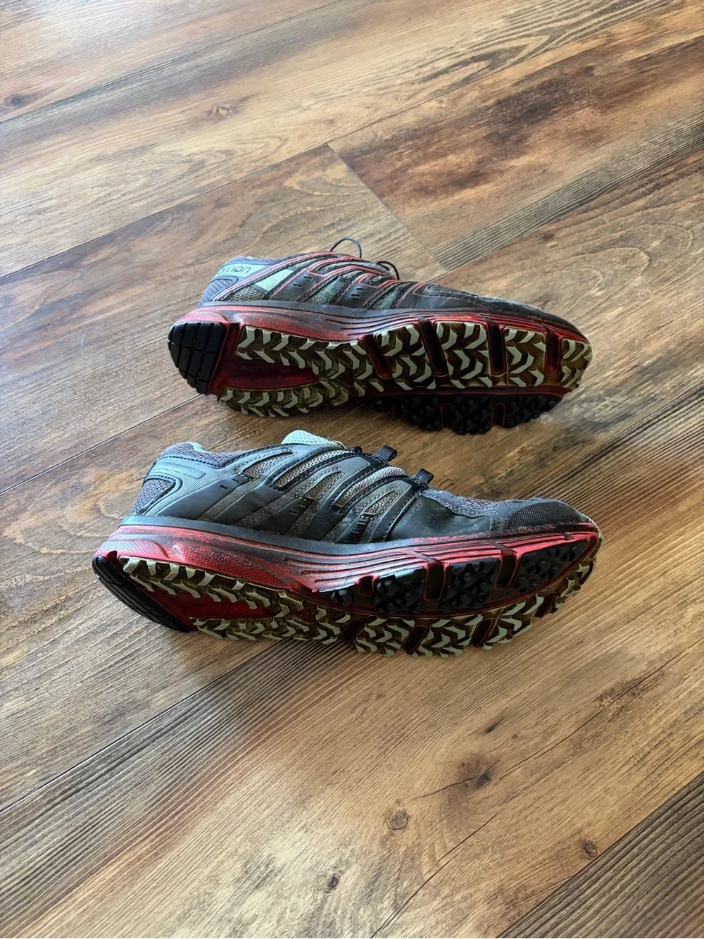 Salomon Women's Gray and Red Trail Running Sneakers